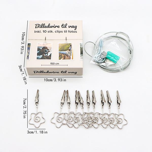 Industrial Photo Wall DIY Kit with Metal Wire Rope and Clips for Living Room Decoration
Industrial Photo Wall DIY Kit with Metal Wire Rope and Clips for Living Room Decoration