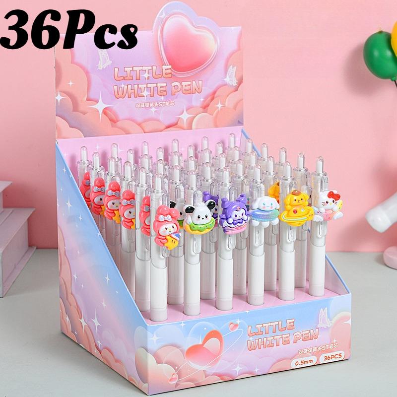 36Pcs Cute Sanrio Retractable Gel Pens Set, Assorted Kawaii Designs, Smooth Writing, School, Stationery Supplies, Daily Note-Taking, Creative Gift for Random style 36Pcs
36Pcs Cute Sanrio Retractable Gel Pens Set, Assorted Kawaii Designs, Smooth Writing, School, Stationery Supplies, Daily Note-Taking, Creative Gift for Random style 36Pcs