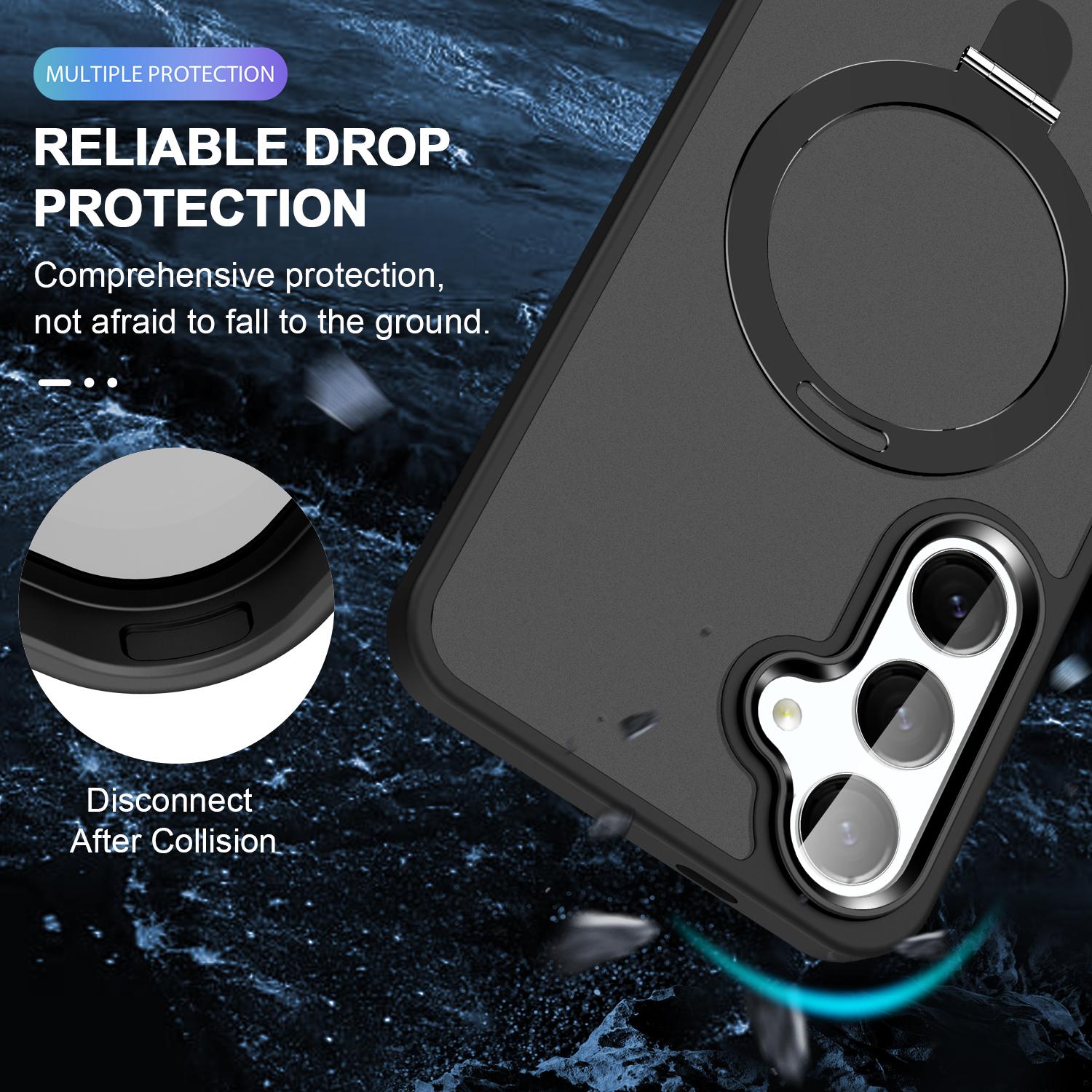 For Samsung Galaxy S24 Case PC+TPU Magnetic Ring Kickstand Phone Protective Cover Black
For Samsung Galaxy S24 Case PC+TPU Magnetic Ring Kickstand Phone Protective Cover Black