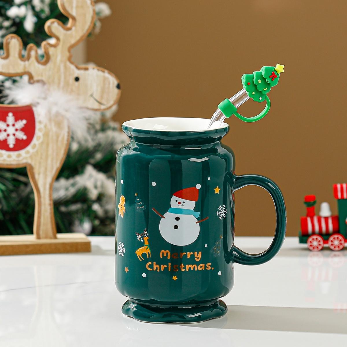 Holiday Ceramic Straw Mug, Cute Festive Drink Cup for Couples, Christmas-Themed Creative Home Beverage Tumbler 401-500ml
Holiday Ceramic Straw Mug, Cute Festive Drink Cup for Couples, Christmas-Themed Creative Home Beverage Tumbler 401-500ml