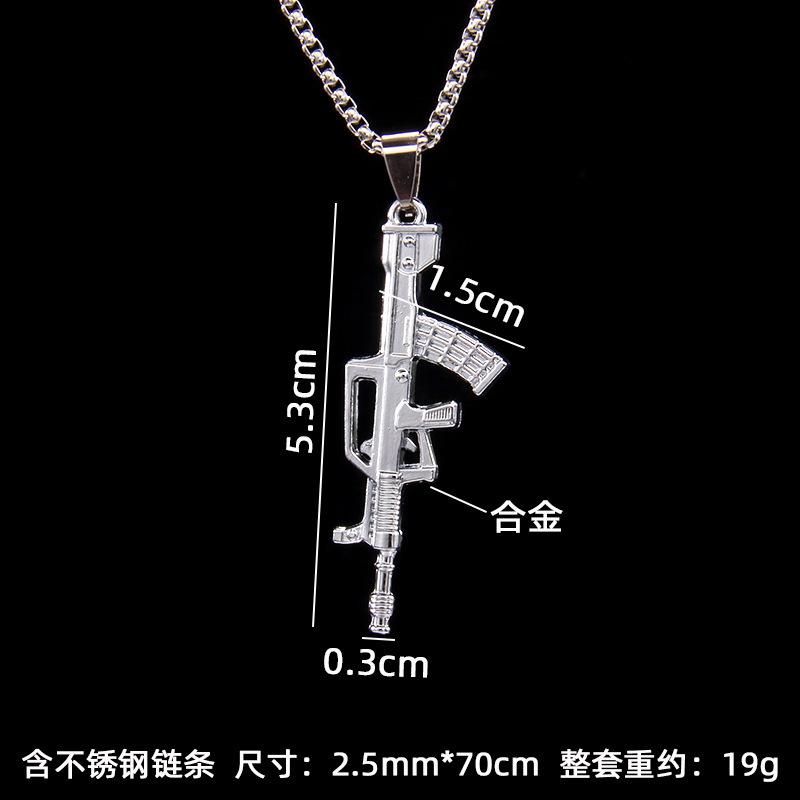 Mens Military Junkie AK47 Submachine Gun Stainless Steel Sweater Chain Vintage Model Revolver Necklace
Mens Military Junkie AK47 Submachine Gun Stainless Steel Sweater Chain Vintage Model Revolver Necklace