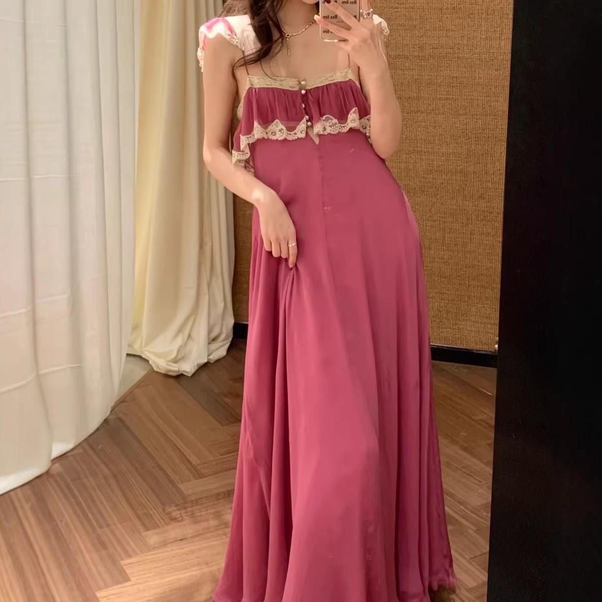 New Spring French Resort Spaghetti Strap Dress with Lace Trim Medium роза розовый
New Spring French Resort Spaghetti Strap Dress with Lace Trim Medium роза розовый