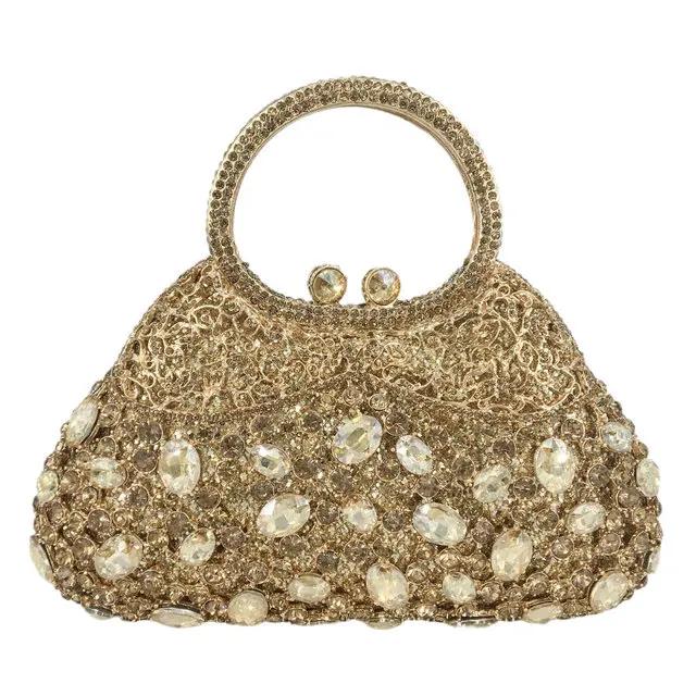 Boutique De FGG Women Golden Evening Handbags Top Handle Crystal Clutch Bags Metal Totes Handbags Wedding Party Evening Purse Mini Size
Boutique De FGG Women Golden Evening Handbags Top Handle Crystal Clutch Bags Metal Totes Handbags Wedding Party Evening Purse Mini Size
