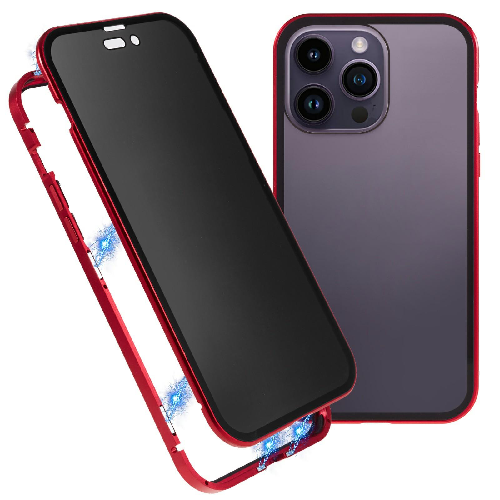 For iPhone 16 Pro Anti-Spy Case Magnetic Metal Frame+Double-Sided Tempered Glass Phone Cover Red
For iPhone 16 Pro Anti-Spy Case Magnetic Metal Frame+Double-Sided Tempered Glass Phone Cover Red