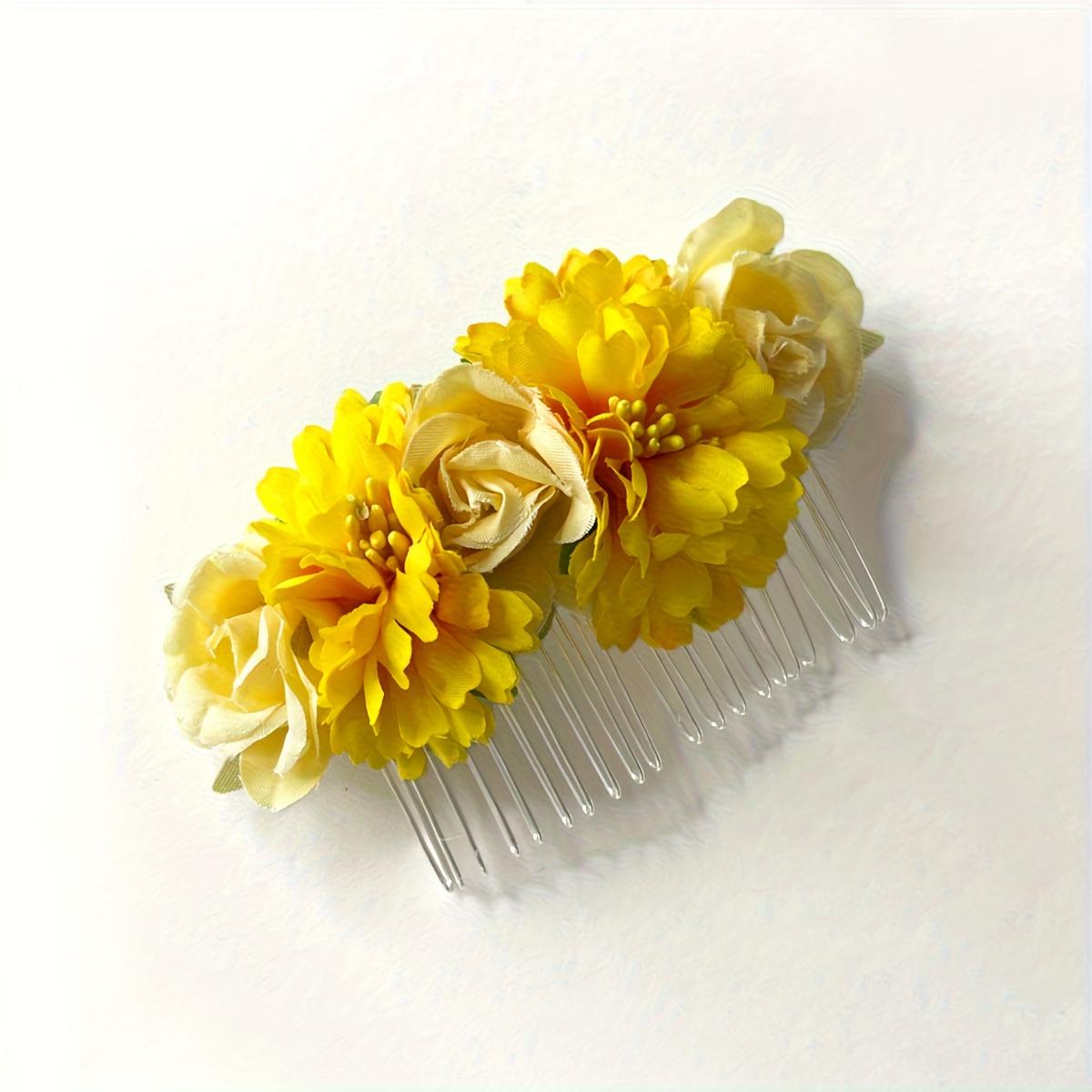 1PCS New Simulation Handmade Unique Rose Flower Hair Comb, Bohemian Floral Bridal Wedding Updo Hair Comb, Festival Headpiece Side Hair Comb жёлтый
1PCS New Simulation Handmade Unique Rose Flower Hair Comb, Bohemian Floral Bridal Wedding Updo Hair Comb, Festival Headpiece Side Hair Comb жёлтый
