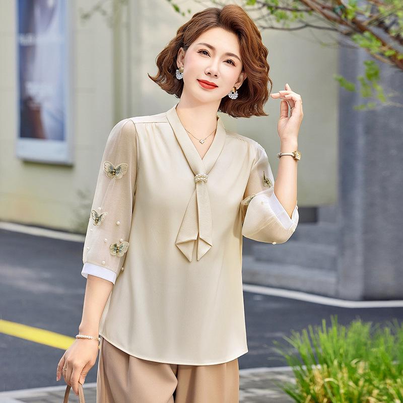 Mom s Summer 2026 Elegant Mid-Sleeve T-Shirt for Middle-Aged Women XL (for 90-105 jin) грязно-белый
Mom s Summer 2026 Elegant Mid-Sleeve T-Shirt for Middle-Aged Women XL (for 90-105 jin) грязно-белый