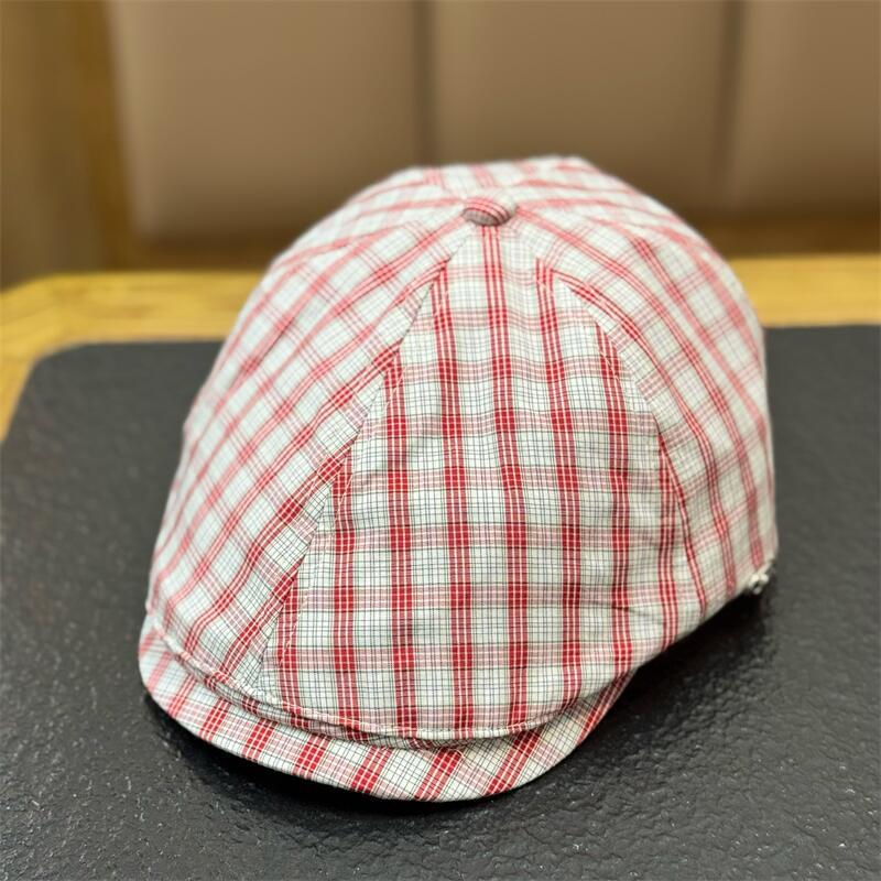Plaid Forward Cap Women Spring Summer Casual All-match Literary Beret Newsboy Hat Plaid Ear Octagonal Hat Thin Sweet 56-58cm вино красного
Plaid Forward Cap Women Spring Summer Casual All-match Literary Beret Newsboy Hat Plaid Ear Octagonal Hat Thin Sweet 56-58cm вино красного