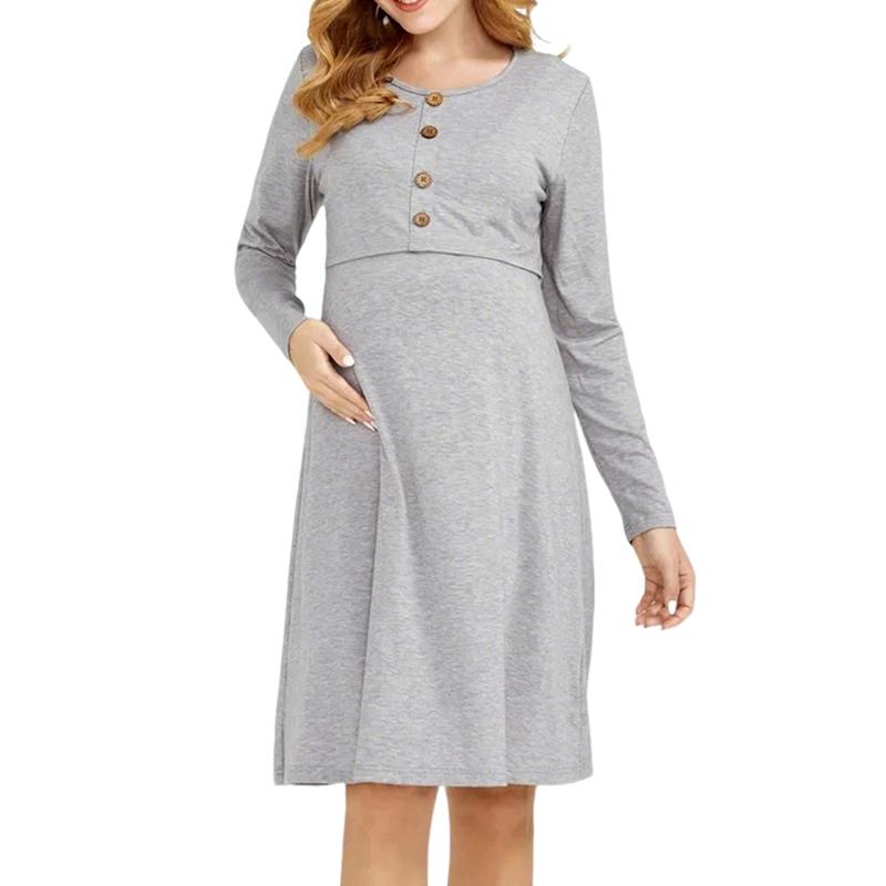 Women s Solid-Color Maternity Dress Long-Sleeve, Round-Neck, Nursing-Friendly M
Women s Solid-Color Maternity Dress Long-Sleeve, Round-Neck, Nursing-Friendly M