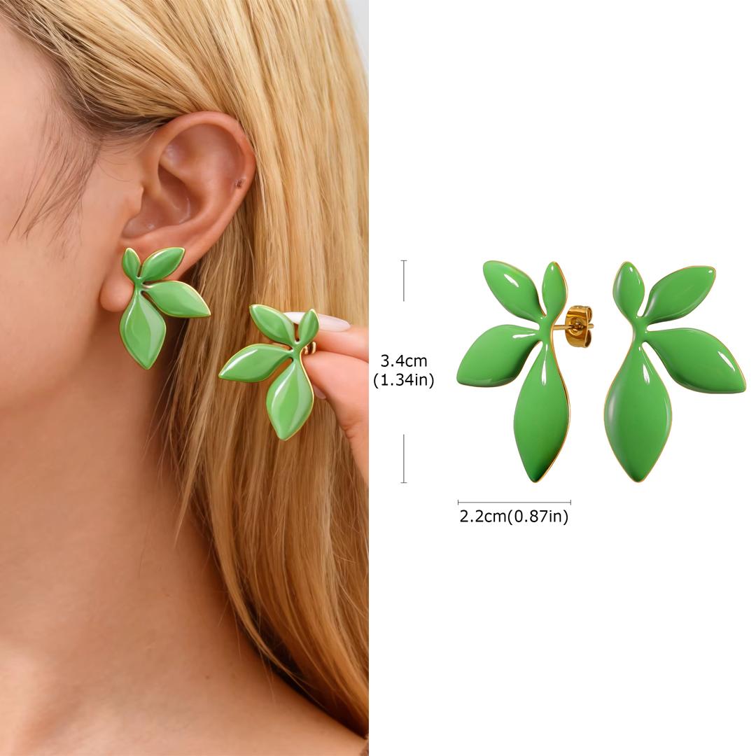 Elegant Pink Green Enamel Leaf Shaped Stud Earrings for Women Girls, Dainty Fashion Personality Design Stainless Steel Jewelry зелёный
Elegant Pink Green Enamel Leaf Shaped Stud Earrings for Women Girls, Dainty Fashion Personality Design Stainless Steel Jewelry зелёный
