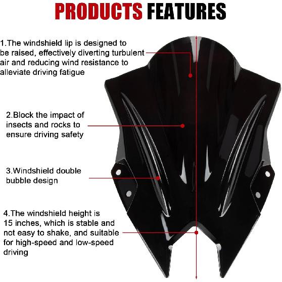 Windshield for NINJA500 SE 2024 2025, PSLER Windscreen Double Bubble Wind Deflector Protector Fairing for NINJA500 SE NINJA 500 2024 2025 (Black) чёрный
Windshield for NINJA500 SE 2024 2025, PSLER Windscreen Double Bubble Wind Deflector Protector Fairing for NINJA500 SE NINJA 500 2024 2025 (Black) чёрный