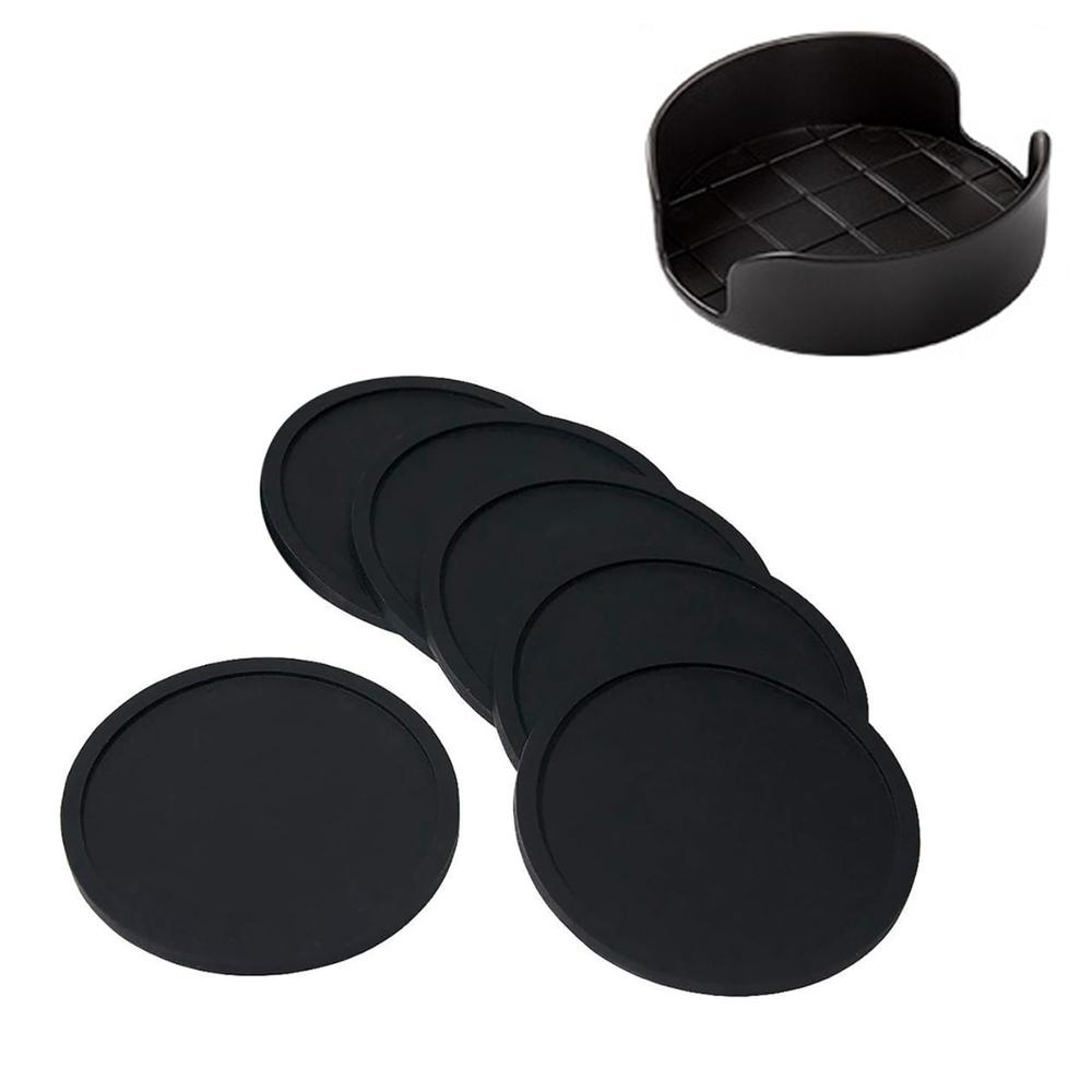 6-piece Set of Beverage Coasters 10 Cm Silicone Coasters Round Heat Resistant Table Protectors Decorative Table Mats
6-piece Set of Beverage Coasters 10 Cm Silicone Coasters Round Heat Resistant Table Protectors Decorative Table Mats