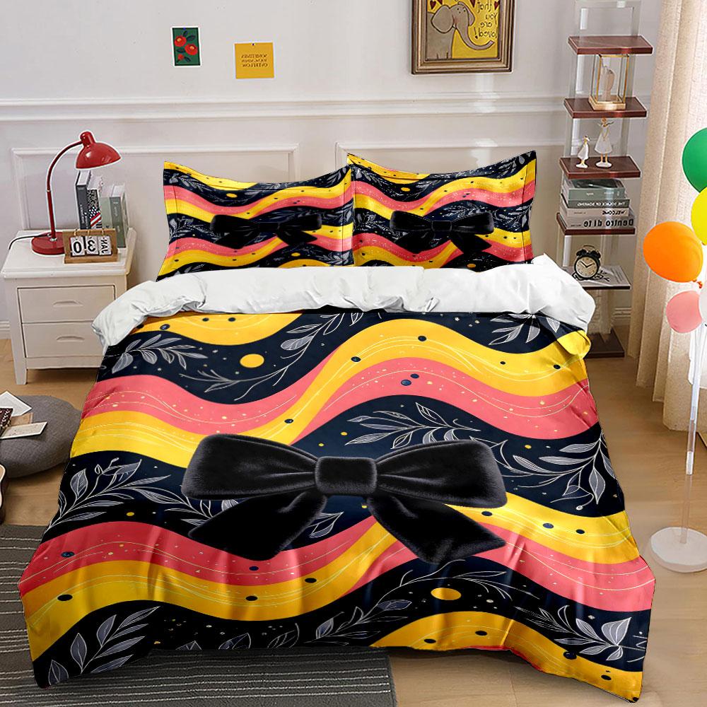Wavy stripes and bow. Bedding sets Duvet cover sets Duvet covers Pillowcases(1 * Duvet Cover 2 * Pillowcases without duvet insert) 135x200cm
Wavy stripes and bow. Bedding sets Duvet cover sets Duvet covers Pillowcases(1 * Duvet Cover 2 * Pillowcases without duvet insert) 135x200cm