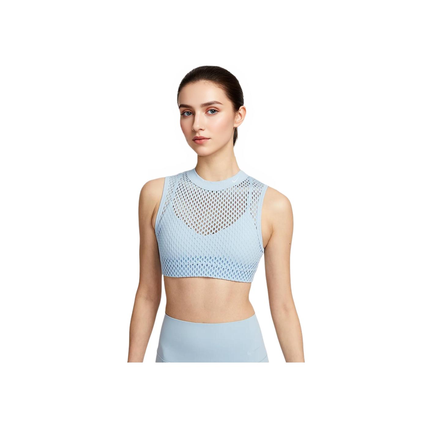 Женский дышащий быстросохнущий топ-майка Nike Indy Dri-Fit с сетчатыми вставками Light-Armory-Blue White HF5421440 L
Женский дышащий быстросохнущий топ-майка Nike Indy Dri-Fit с сетчатыми вставками Light-Armory-Blue White HF5421440 L