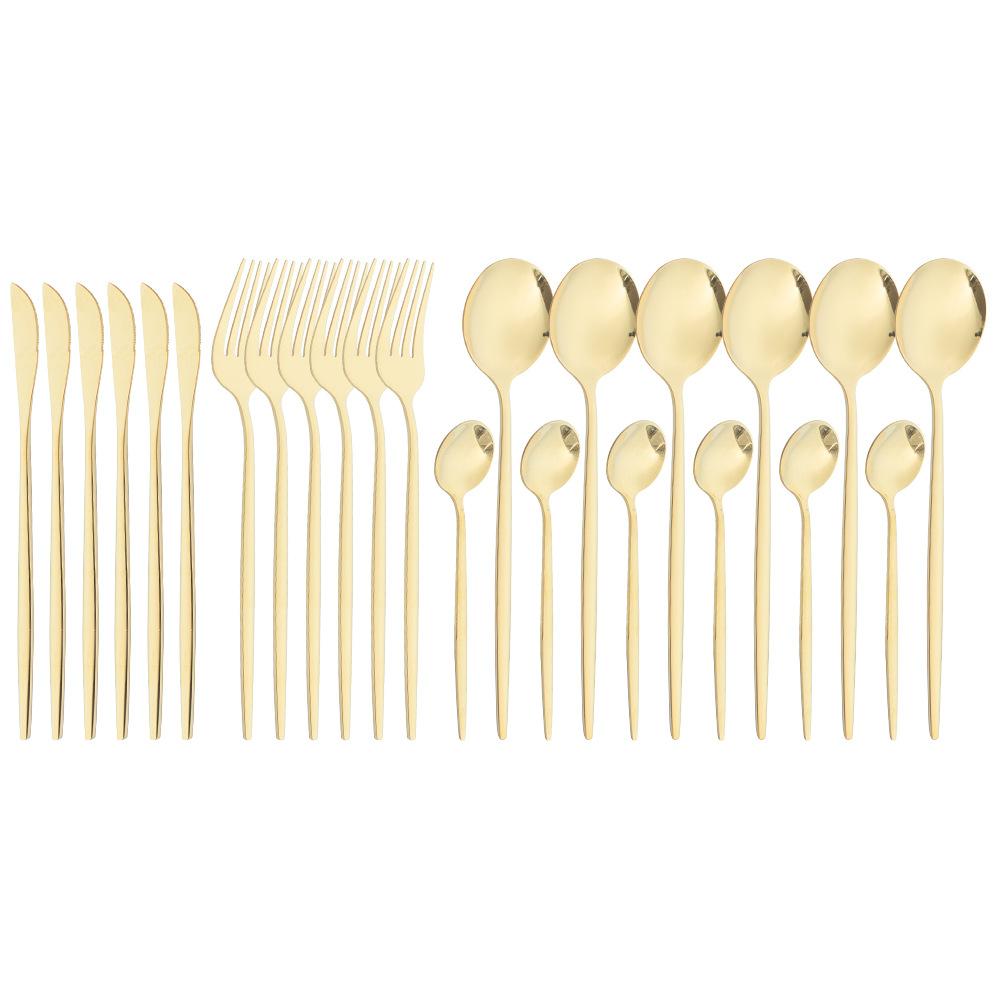 24 шт. золотой набор посуды, набор посуды из нержавеющей стали, нож, вилка, ложка, набор столовых приборов, можно мыть в посудомоечной машине, набор столовых приборов из серебра
24 шт. золотой набор посуды, набор посуды из нержавеющей стали, нож, вилка, ложка, набор столовых приборов, можно мыть в посудомоечной машине, набор столовых приборов из серебра