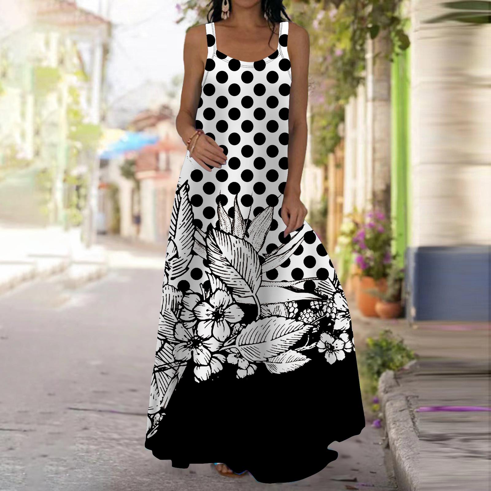 Женское платье-комбинация Длинное платье макси Платье с принтом синих листьев в горошек Весна и лето Для отдыха и отпуска 8XL белый
Женское платье-комбинация Длинное платье макси Платье с принтом синих листьев в горошек Весна и лето Для отдыха и отпуска 8XL белый