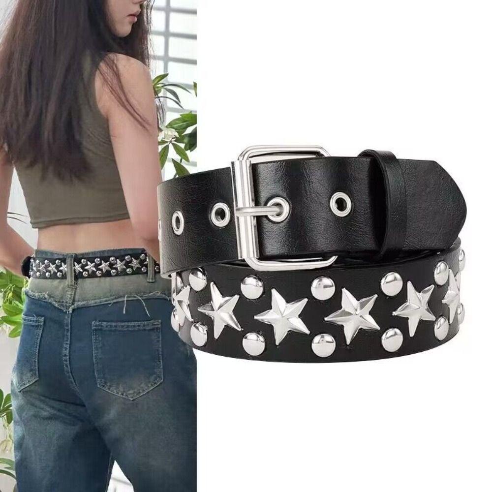 Pentagram PU Leather Star Waistbands Metal Buckle Dress Decoration Trouser Decoration
Pentagram PU Leather Star Waistbands Metal Buckle Dress Decoration Trouser Decoration