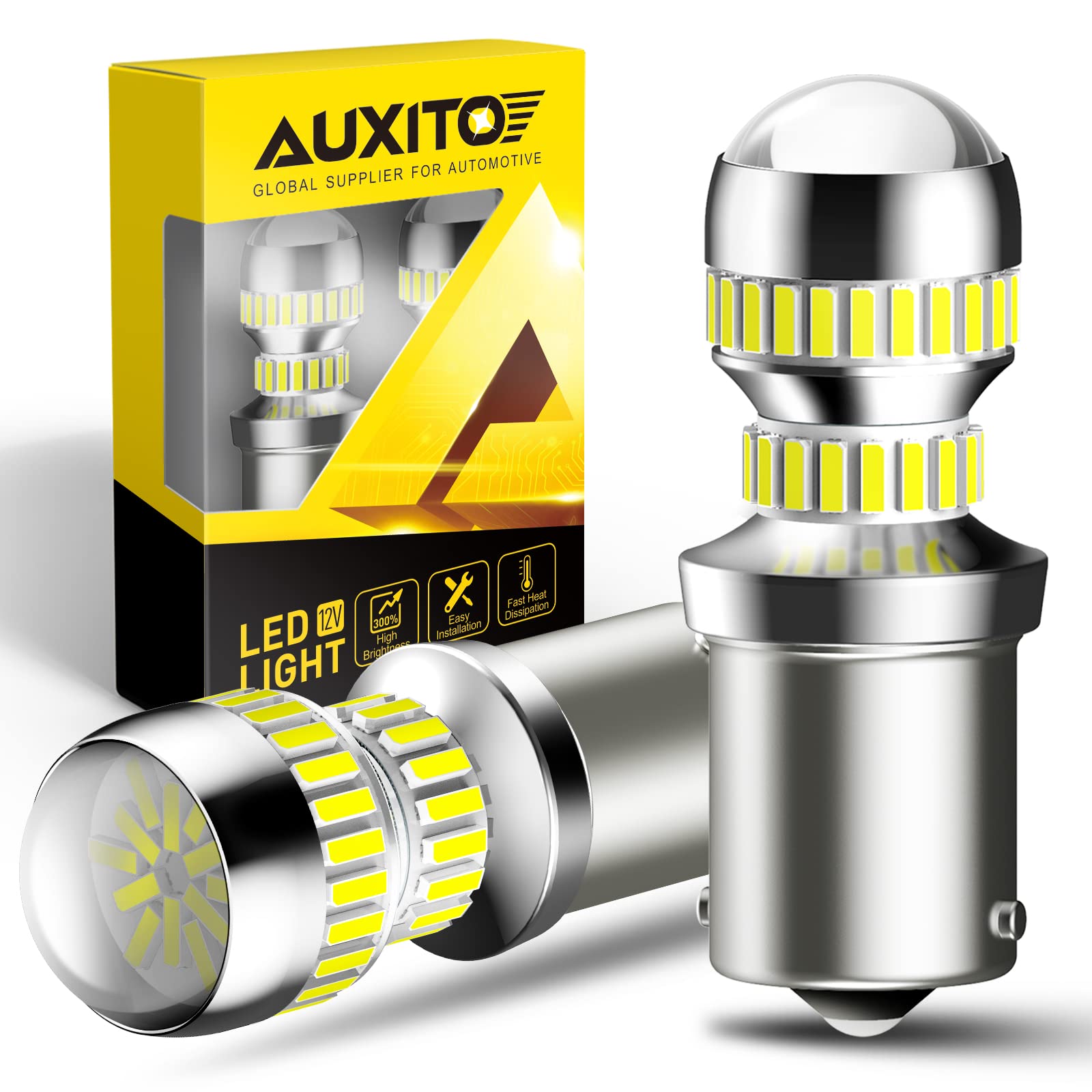 AUXITO S25 LED Tail Lamp, Explosive Light, 4x Brightness, Single (1156 BA15S, 180° Pin S25 Pin angle 180°
AUXITO S25 LED Tail Lamp, Explosive Light, 4x Brightness, Single (1156 BA15S, 180° Pin S25 Pin angle 180°