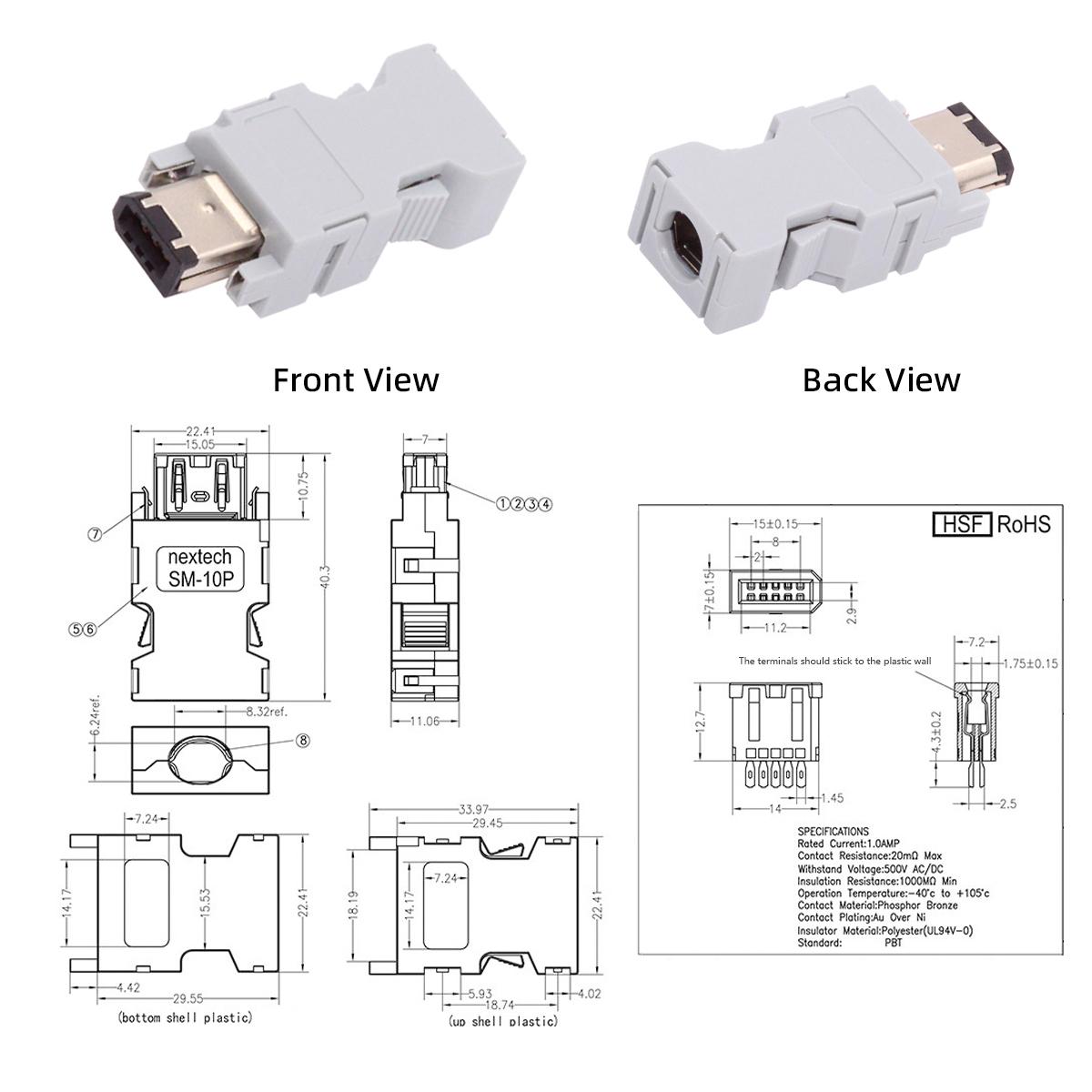 CN-010-MA SM-6P I/O Connector IEEE 1394 6Pin CN3 Plug 55100-0670 Male JZSP-CMP9-1-E Compatible with Yaskawa Panasonic Servo 54280-0609 As Shown A
CN-010-MA SM-6P I/O Connector IEEE 1394 6Pin CN3 Plug 55100-0670 Male JZSP-CMP9-1-E Compatible with Yaskawa Panasonic Servo 54280-0609 As Shown A
