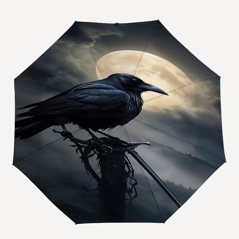 1pc Moon Raven umbrella with 8 iron ribs and a plastic handle, automatic opening and closing, and daily use.1054
1pc Moon Raven umbrella with 8 iron ribs and a plastic handle, automatic opening and closing, and daily use.1054