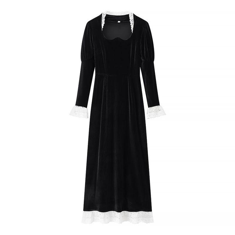 Kaslead New Arrival Women s Clothing Fashion Style Fashion Slim-Fitting Simple Velvet Lace Patchwork Dress Black L
Kaslead New Arrival Women s Clothing Fashion Style Fashion Slim-Fitting Simple Velvet Lace Patchwork Dress Black L
