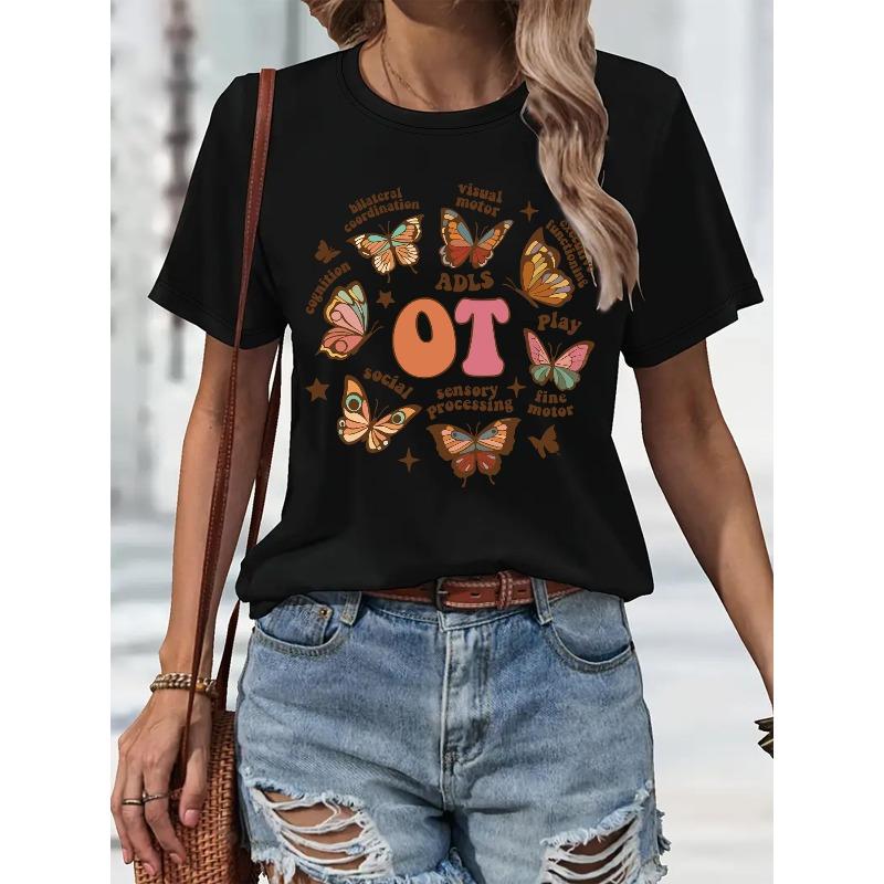Graphic Print T-shirt, Short Sleeve Crew Neck Casual Top for Summer & Spring, Women s Clothing 4XLL чорний
Graphic Print T-shirt, Short Sleeve Crew Neck Casual Top for Summer & Spring, Women s Clothing 4XLL чорний
