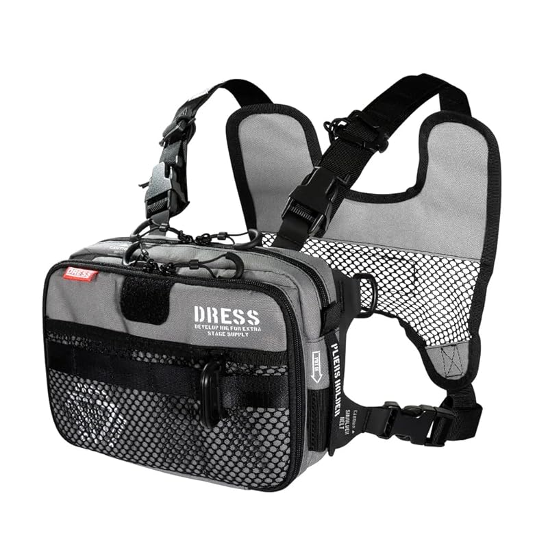 DRESS Tactical Chest Bag, Gray, Fishing Bag, Backpack, Light Game Fishing, Ajing, Eging, Rod Holder, Pliers Holder, Large Capacity
DRESS Tactical Chest Bag, Gray, Fishing Bag, Backpack, Light Game Fishing, Ajing, Eging, Rod Holder, Pliers Holder, Large Capacity