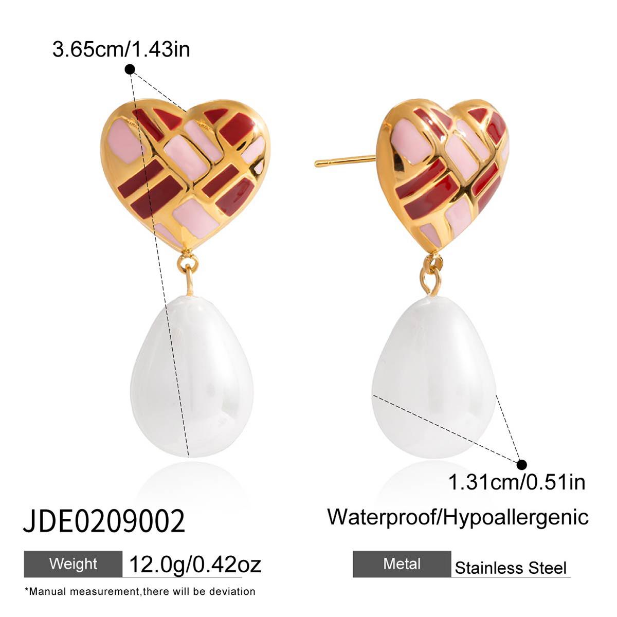 Youthway Oil Drip Heart Shell Pearl Drop Earrings For Women Gold Plated Stainless Steel Earrings Simple Fashion Jewelry Gift
Youthway Oil Drip Heart Shell Pearl Drop Earrings For Women Gold Plated Stainless Steel Earrings Simple Fashion Jewelry Gift