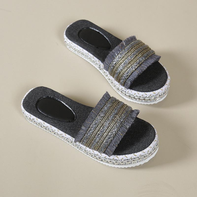 Тапочки в этническом стиле с толстой подошвой, летние, универсальные и модные сандалии для отдыха на природе, пляжный стиль 43 чёрный
Тапочки в этническом стиле с толстой подошвой, летние, универсальные и модные сандалии для отдыха на природе, пляжный стиль 43 чёрный