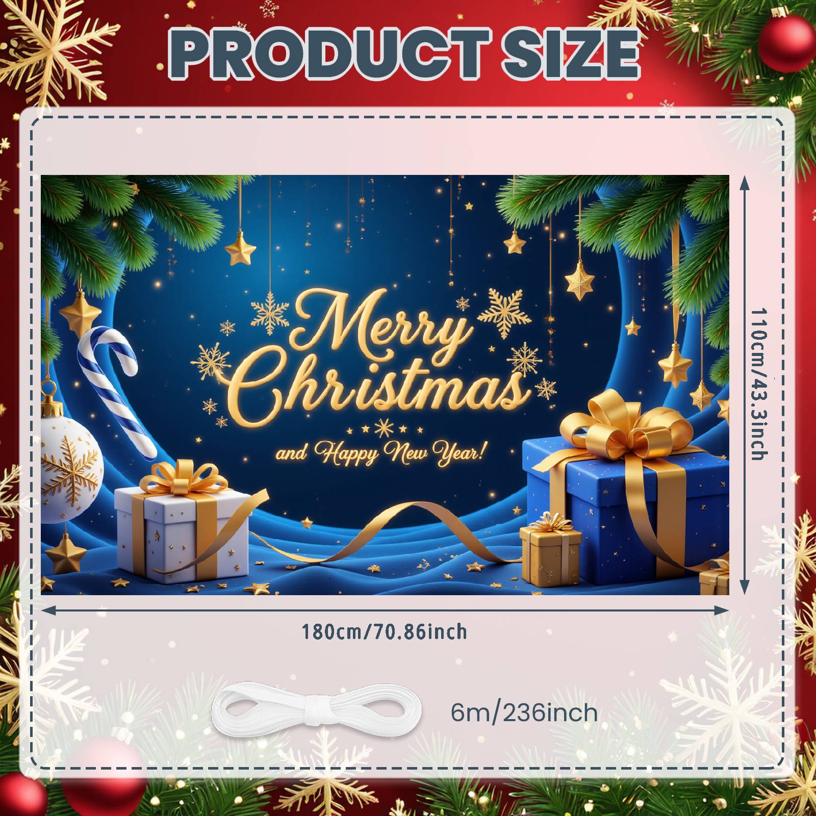 Happy New Year Banner Gold Letters Merry Christmas Banner New Year Banner Snowflakes Christmas Decoration For Mall Decoration
Happy New Year Banner Gold Letters Merry Christmas Banner New Year Banner Snowflakes Christmas Decoration For Mall Decoration