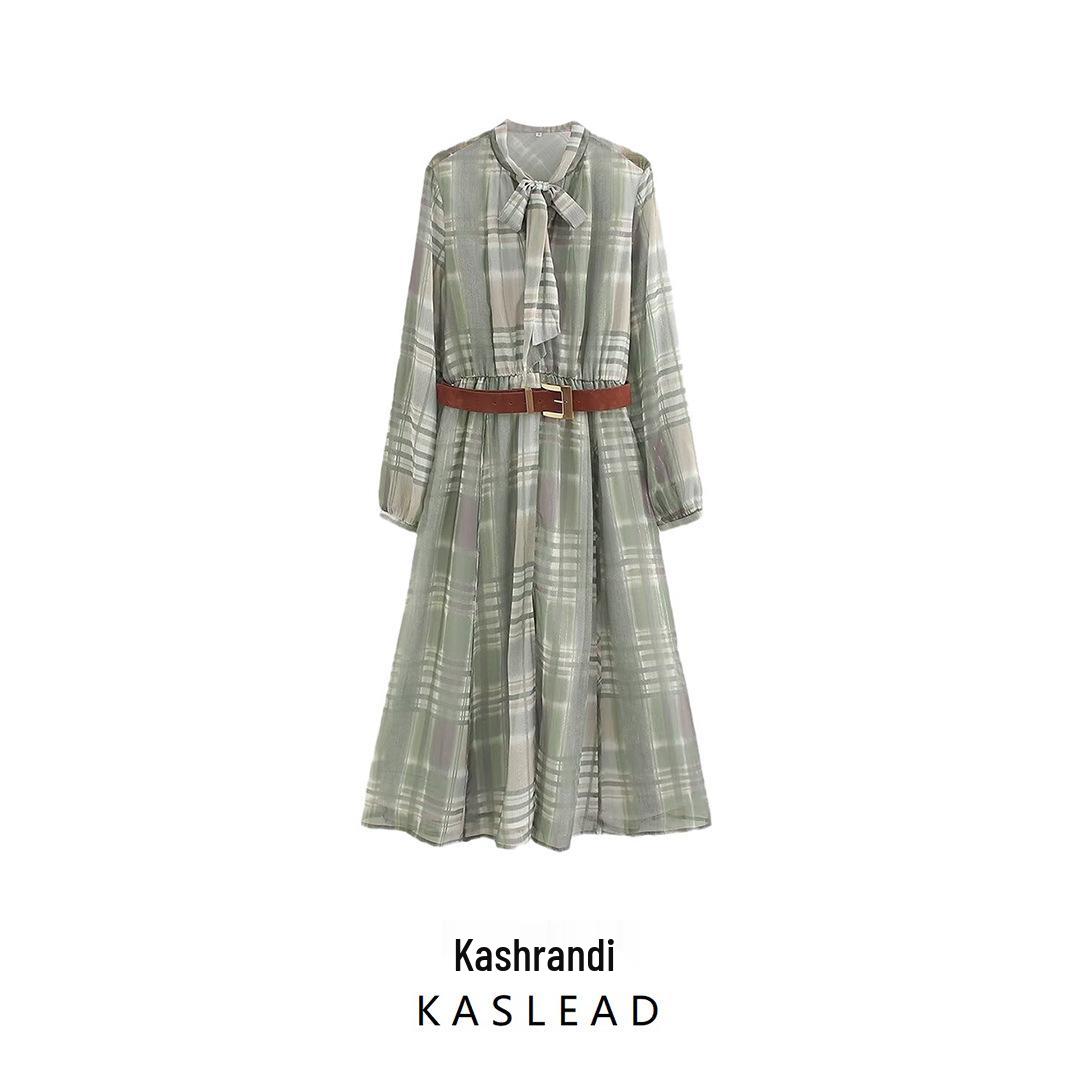 2024 Autumn Women s European & American Style Plaid Print Mid-Length Dress with Belt Medium зелёный
2024 Autumn Women s European & American Style Plaid Print Mid-Length Dress with Belt Medium зелёный