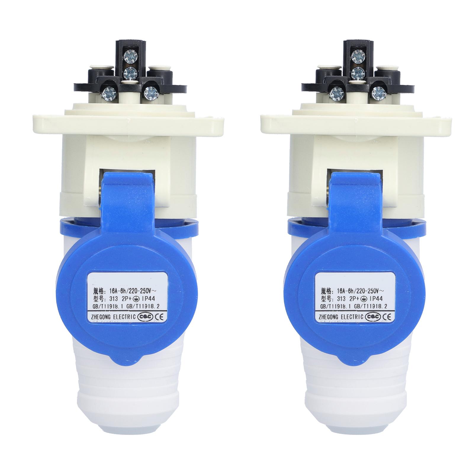 2 Set Industrial Power Connector 3 Pin Single Phase Aviation Plug Socket 220V250V 16A 2P+E
2 Set Industrial Power Connector 3 Pin Single Phase Aviation Plug Socket 220V250V 16A 2P+E