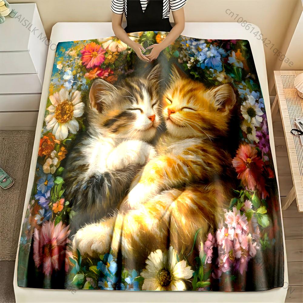 Multi-size Cats Surrounded By Flowers Pattern Blanket Flannel Material Soft Warm for All Seasons Home Outdoor Camping Picnics RV 75x90cm
Multi-size Cats Surrounded By Flowers Pattern Blanket Flannel Material Soft Warm for All Seasons Home Outdoor Camping Picnics RV 75x90cm