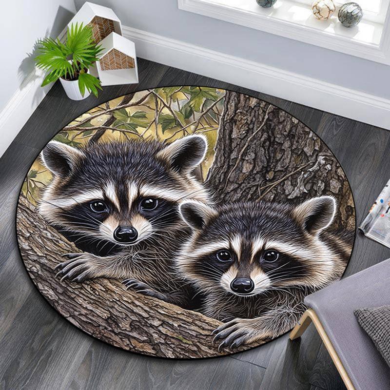 Круглий килим з дитинчатами єнотів, Килимовий покриття для вітальні, спальні, дивана, ігрової кімнати, Нековзкий килимок для підлоги 120cmx120cm
Круглий килим з дитинчатами єнотів, Килимовий покриття для вітальні, спальні, дивана, ігрової кімнати, Нековзкий килимок для підлоги 120cmx120cm