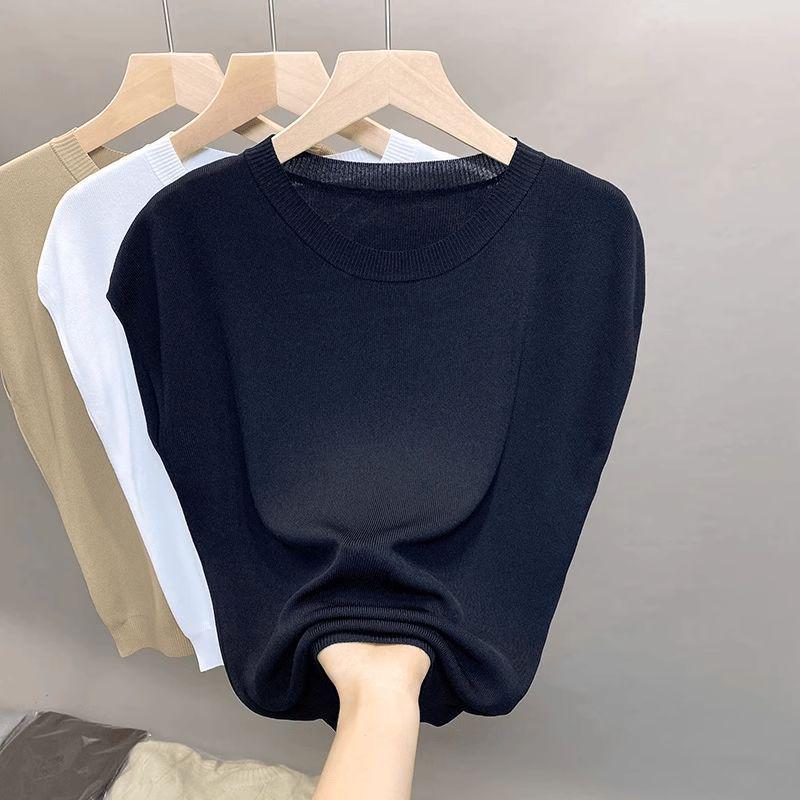 Ice Silk Women s Summer Slimming Loose Knit Sweater - Solid Color, Crew Neck, Short Sleeve, 2025 Style L (105-115 jin) чорний
Ice Silk Women s Summer Slimming Loose Knit Sweater - Solid Color, Crew Neck, Short Sleeve, 2025 Style L (105-115 jin) чорний