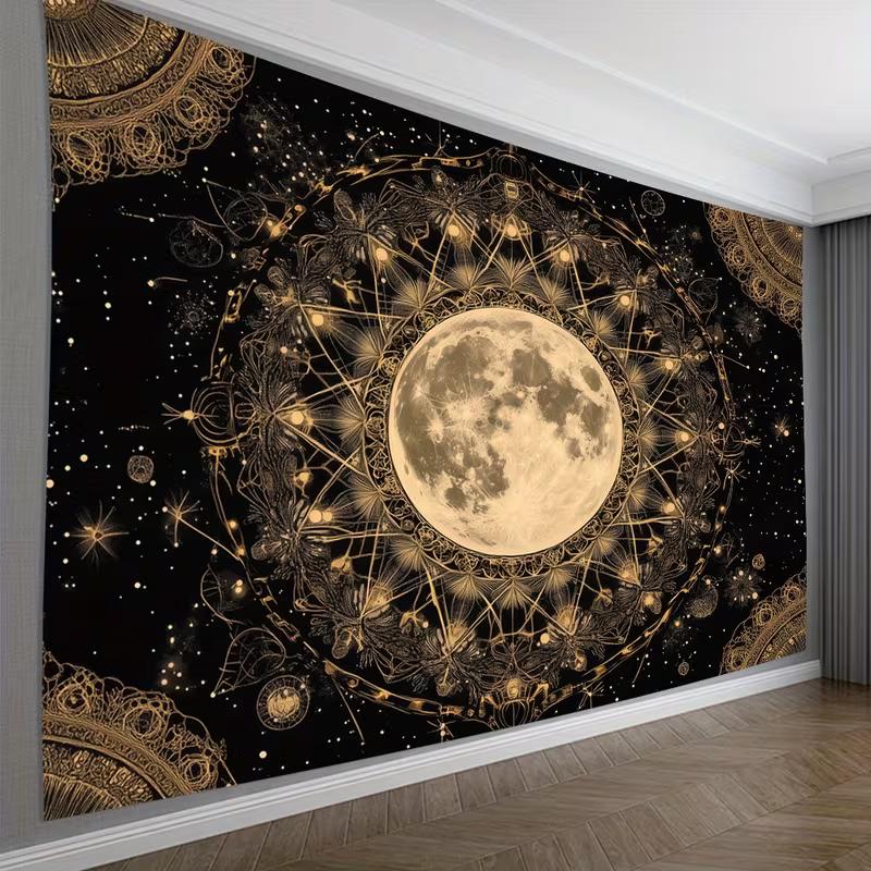 2D Black Gold Celestial Moon Tapestry Astrology Constellation Wall Hanging Backdrop 47.2x31.5inch/120*80cm
2D Black Gold Celestial Moon Tapestry Astrology Constellation Wall Hanging Backdrop 47.2x31.5inch/120*80cm
