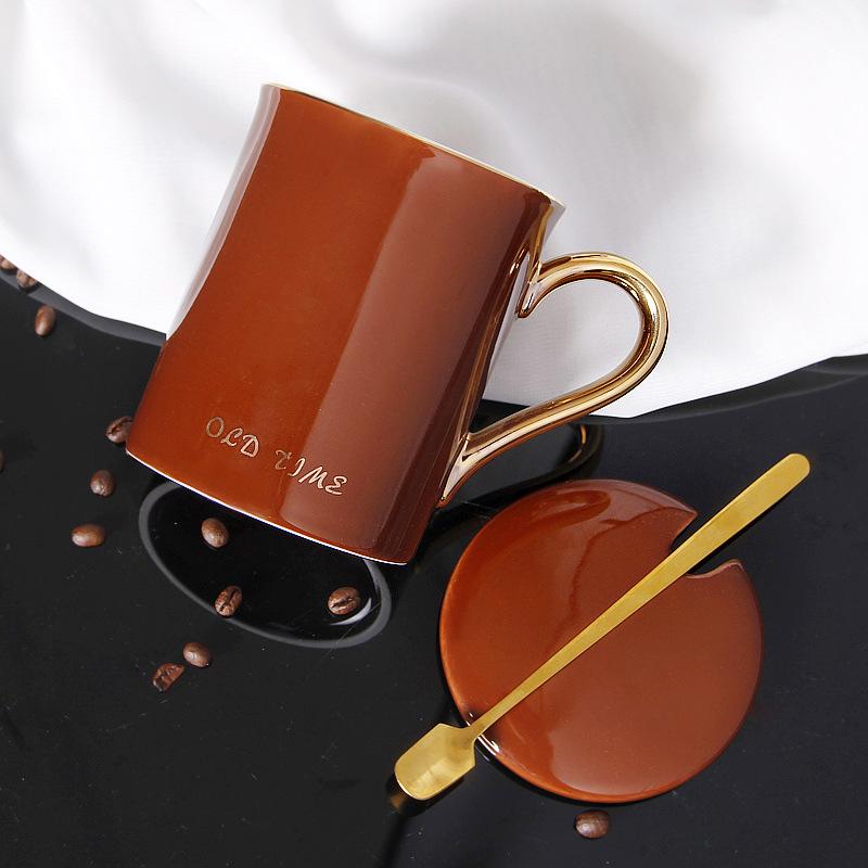 Household ins Nordic style office couple with lid spoon coffee ceramic cup creative white solid color ceramic mark 365ml коричневий
Household ins Nordic style office couple with lid spoon coffee ceramic cup creative white solid color ceramic mark 365ml коричневий