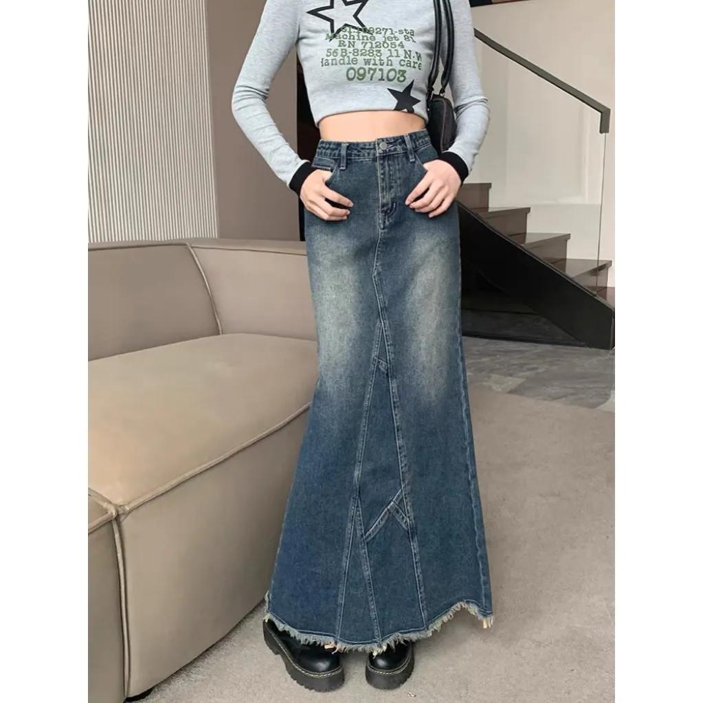 Женская юбка-трапеция средней длины с разрезом в стиле ретро-ковбоя, неровная необработанная кромка, весна-осень XL
Женская юбка-трапеция средней длины с разрезом в стиле ретро-ковбоя, неровная необработанная кромка, весна-осень XL