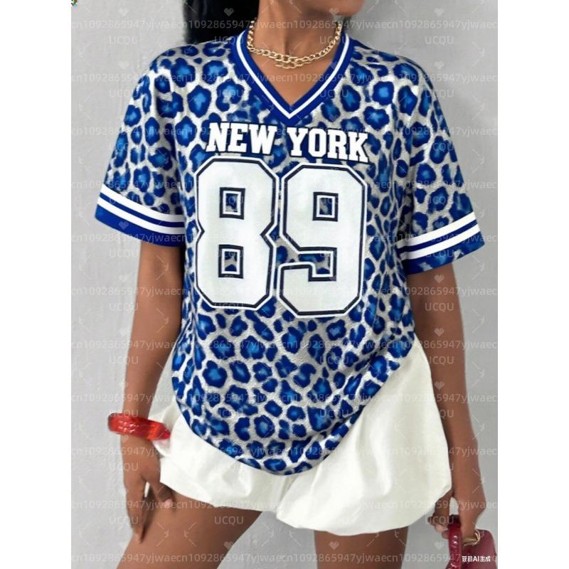 Women s NEW YORK Leopard NO.89 Print V-Neck Short Sleeve T-Shirt Summer Graphic Tee Baseball Jerseys Plus Size Sport T-Shirt S
Women s NEW YORK Leopard NO.89 Print V-Neck Short Sleeve T-Shirt Summer Graphic Tee Baseball Jerseys Plus Size Sport T-Shirt S