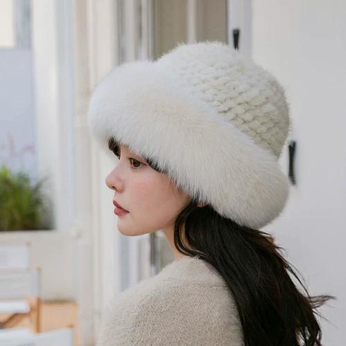 Mink Hair Hat Warm Korean Version Trendy Fashion Autumn and Winter Mink Braided with Fox Fur Fur Hat Women M(56-58cm)
Mink Hair Hat Warm Korean Version Trendy Fashion Autumn and Winter Mink Braided with Fox Fur Fur Hat Women M(56-58cm)