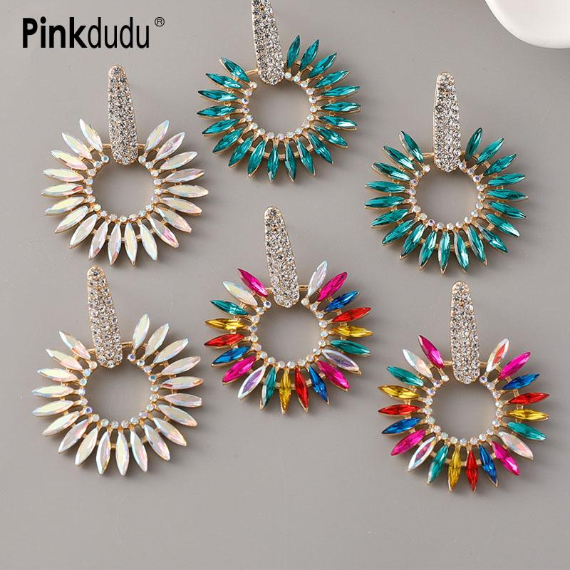 Pinkdudu модные блестящие висячие серьги с подсолнухом, новые красочные круглые серьги-капли для женщин, ювелирные изделия, подарки PD1826
Pinkdudu модные блестящие висячие серьги с подсолнухом, новые красочные круглые серьги-капли для женщин, ювелирные изделия, подарки PD1826