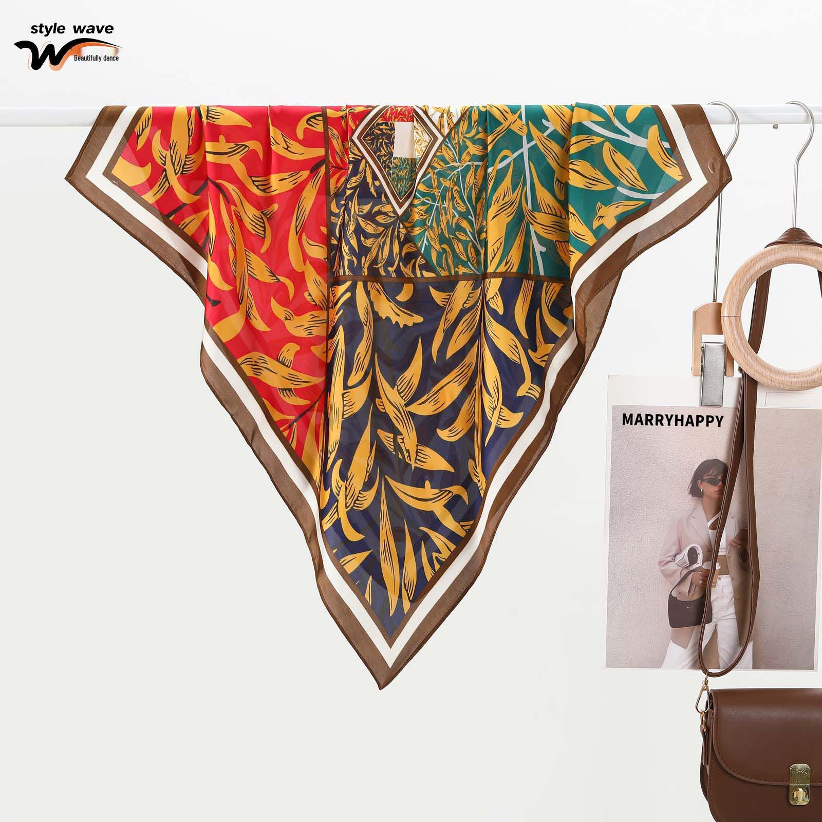 Korean Style Printed Leaves Imitation Silk Square Scarf for Women - Summer Sun Protection and Neck Accessory 70*70CM
Korean Style Printed Leaves Imitation Silk Square Scarf for Women - Summer Sun Protection and Neck Accessory 70*70CM