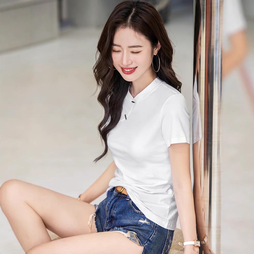 Spring/Summer 2025 White Cotton Short Sleeve T-shirt with Bullet Buttons – New Chinese and Korean Slim Shoulder Style XL
Spring/Summer 2025 White Cotton Short Sleeve T-shirt with Bullet Buttons – New Chinese and Korean Slim Shoulder Style XL