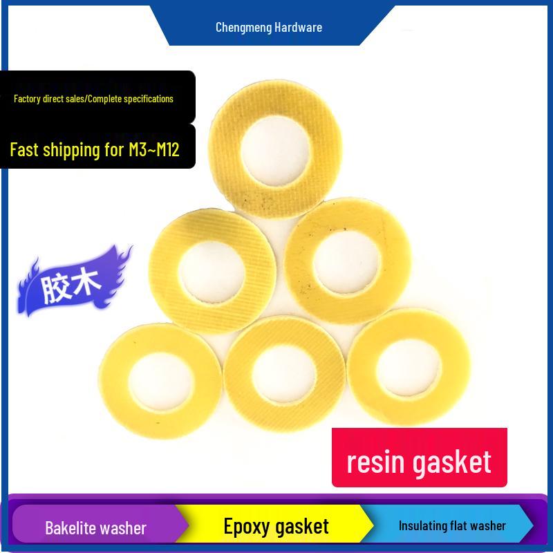 Bakelite Epoxy Resin Insulating Flat Washer for M3-M12, Enhanced Thickness M3*8*0.8 (100 pieces)
Bakelite Epoxy Resin Insulating Flat Washer for M3-M12, Enhanced Thickness M3*8*0.8 (100 pieces)