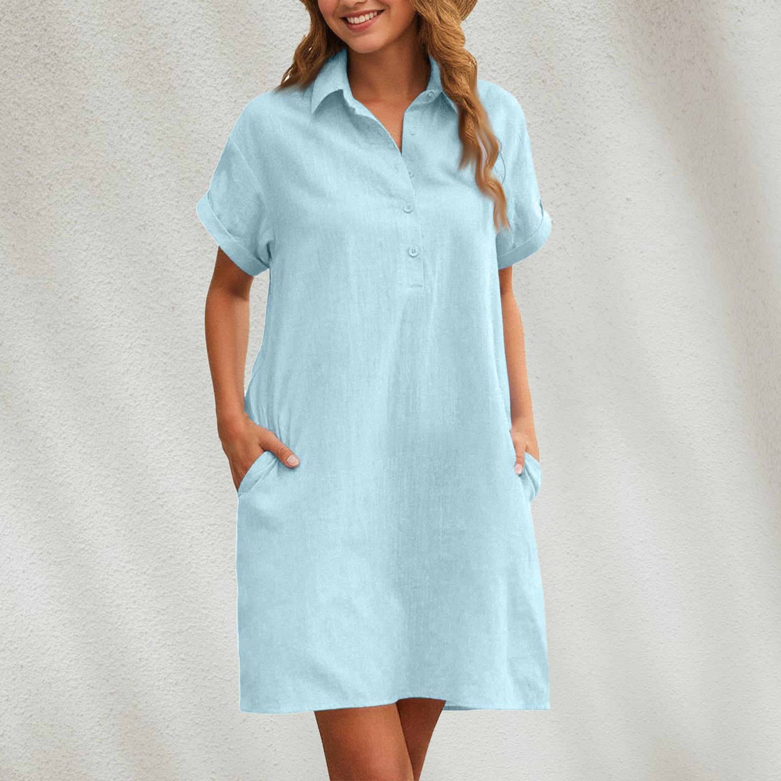 Women s Summer Casual Short Sleeve Button Dress Shirt With Pockets M
Women s Summer Casual Short Sleeve Button Dress Shirt With Pockets M