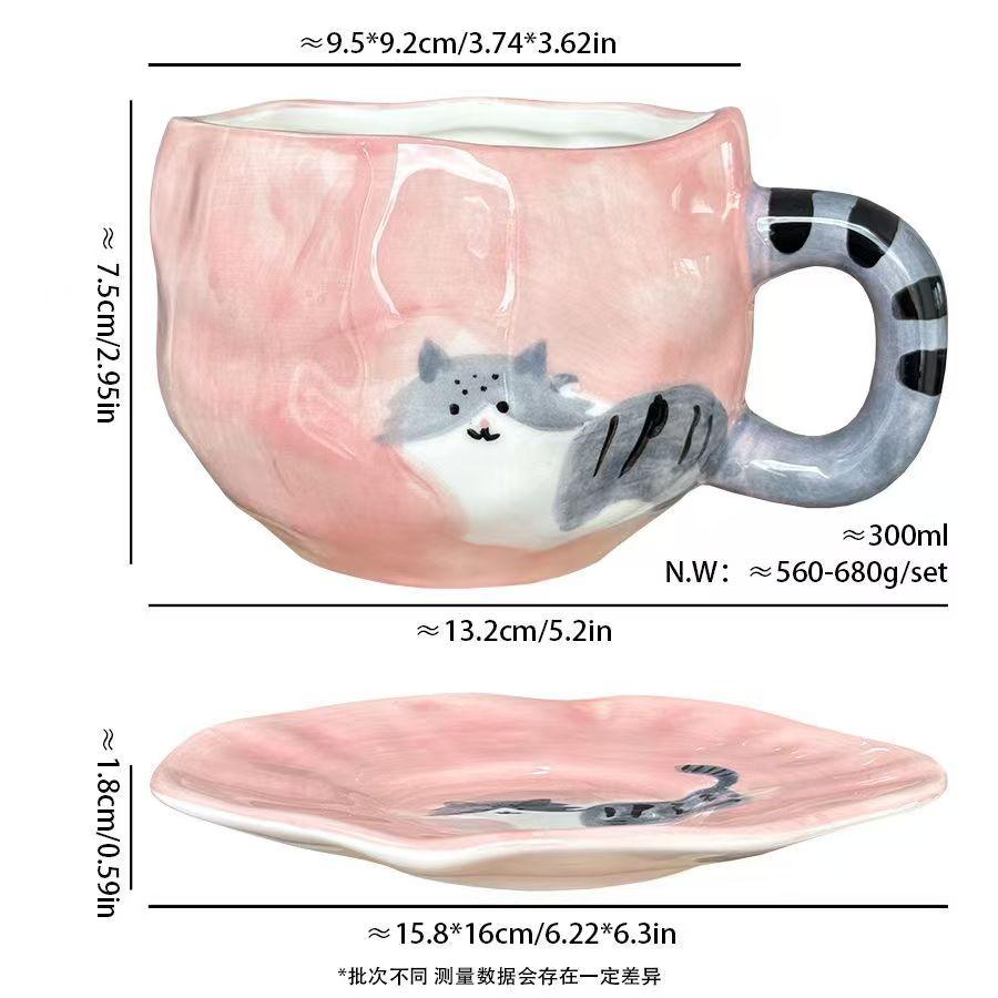Ceramic Cartoon Cat Mug with Saucer Cute Cat Pattern Coffee Teacup for Cats Lovers Home Garden Decor 201-300ml рожевий
Ceramic Cartoon Cat Mug with Saucer Cute Cat Pattern Coffee Teacup for Cats Lovers Home Garden Decor 201-300ml рожевий