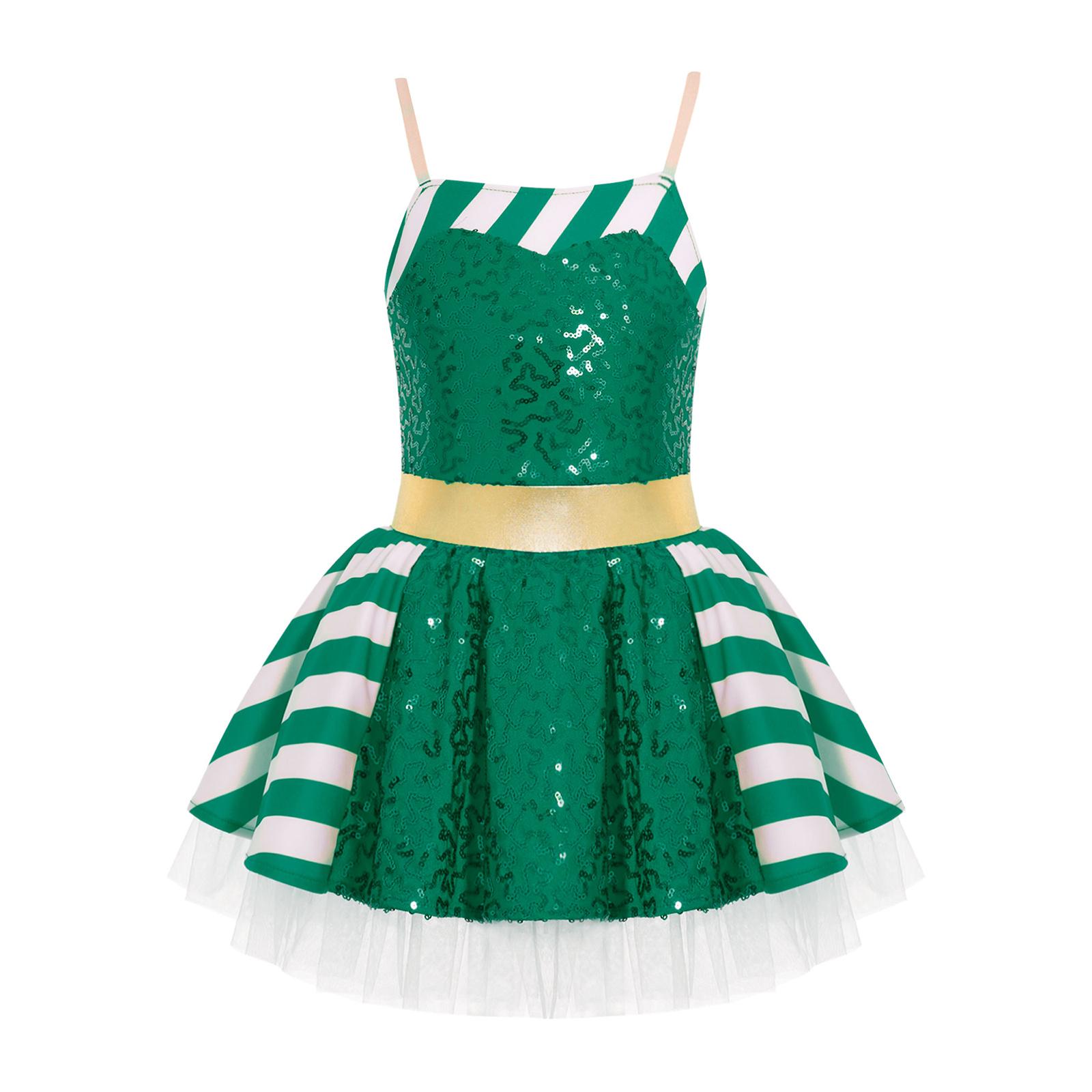 Girls Christmas Costume Striped Sequin Dress Adjustable Straps Skirt Jumpsuit Party Dress Up Outfit 5-6 Years
Girls Christmas Costume Striped Sequin Dress Adjustable Straps Skirt Jumpsuit Party Dress Up Outfit 5-6 Years