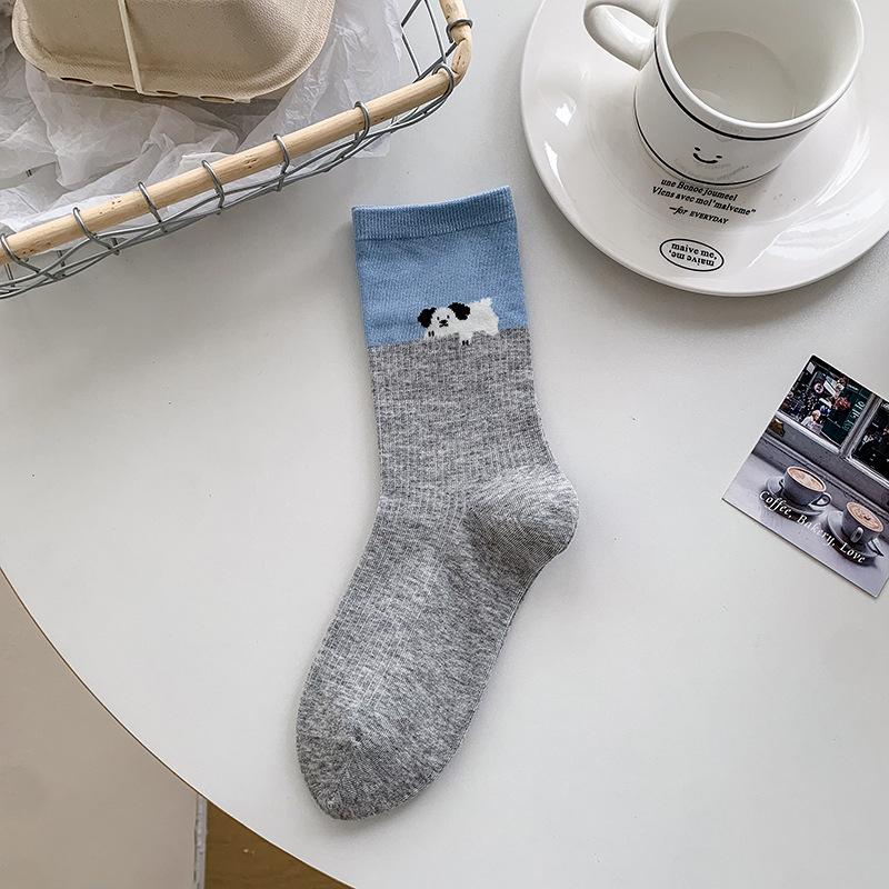 Korean Women s 2025 Cartoon Puppy Mid-Calf Socks - Cute Grey Striped, Color Block, Boneless Design One Size
Korean Women s 2025 Cartoon Puppy Mid-Calf Socks - Cute Grey Striped, Color Block, Boneless Design One Size