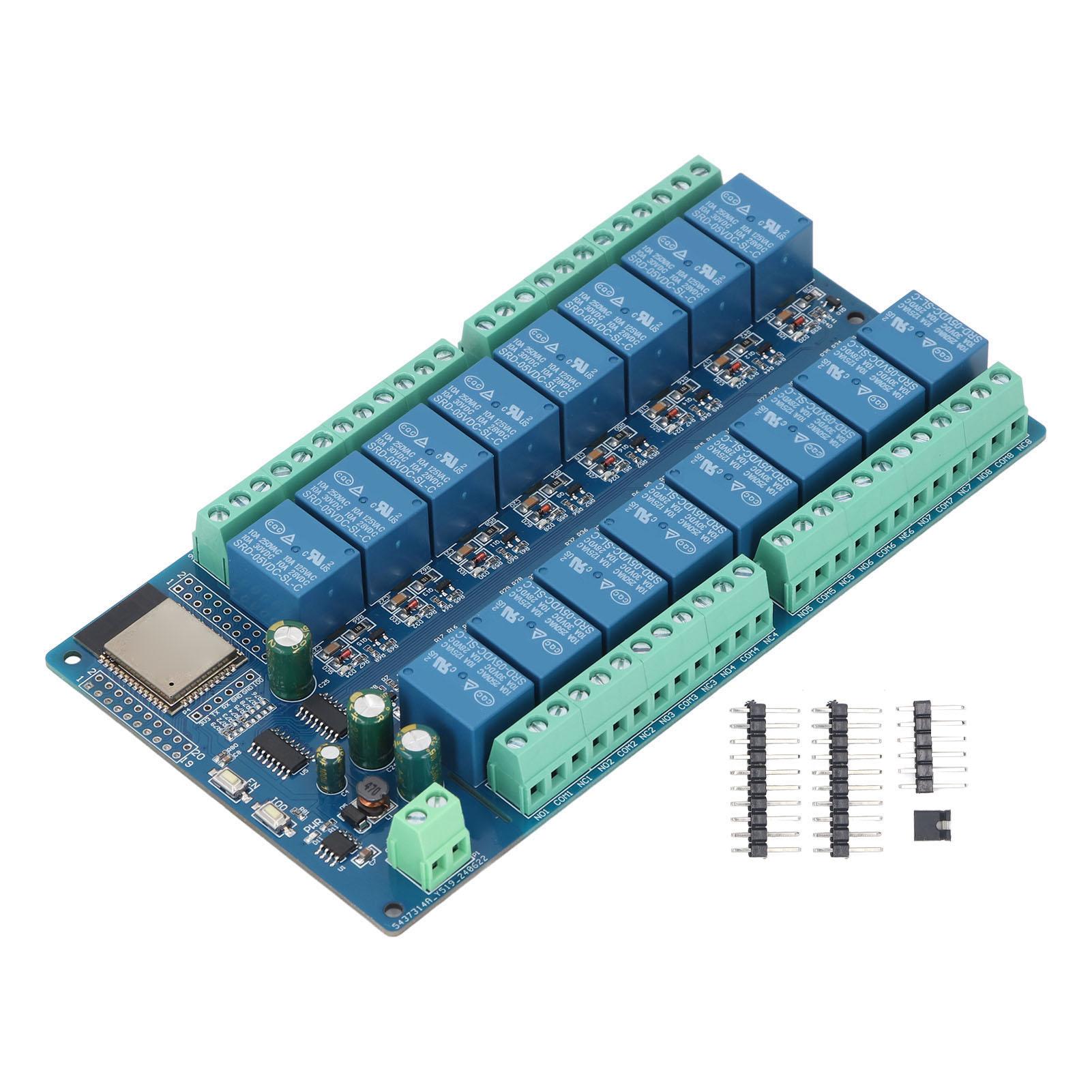 Relay Module Board 16 Channel for ESP32-WROOM Relay Development Board for Smart Home DC5-12V
Relay Module Board 16 Channel for ESP32-WROOM Relay Development Board for Smart Home DC5-12V