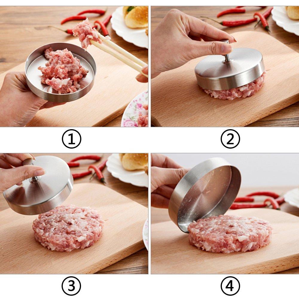 304 Stainless Steel Burger Press Hamburger Maker Non Stick Patty Mold Ideal for BBQ & Perfect Patties 3.7inches
304 Stainless Steel Burger Press Hamburger Maker Non Stick Patty Mold Ideal for BBQ & Perfect Patties 3.7inches