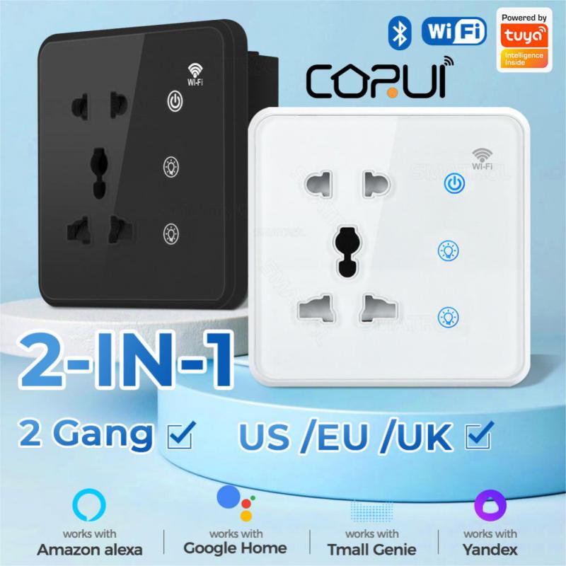 Corui Tuya Wifi Smart Wall Socket 2 Street Lamp Touch Switch Eu US Uk Plug Smart Life App Control Alexa Google Home Alice Voice чорний
Corui Tuya Wifi Smart Wall Socket 2 Street Lamp Touch Switch Eu US Uk Plug Smart Life App Control Alexa Google Home Alice Voice чорний